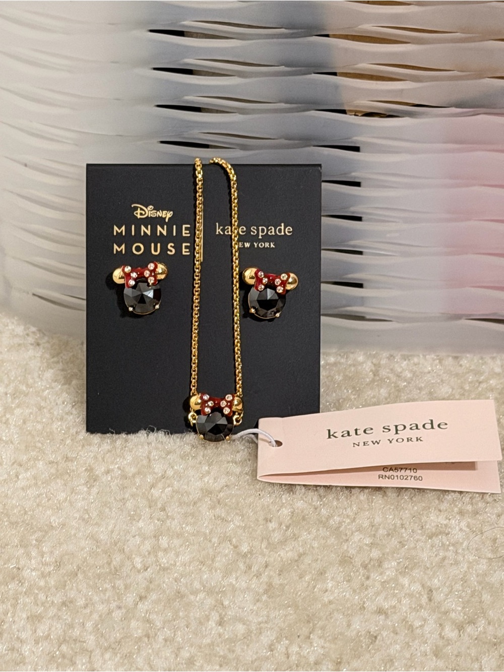 New Disney Kate Spade Bundle. Minnie Mouse Earrings and Bracelet Set.